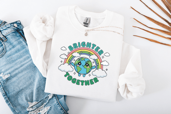 Brighter Together Earth Day Cute Design: A Playful Asset