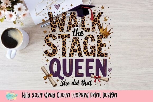 Celebrate in Style: The Wild 2024 Grad Queen Leopard Print Design