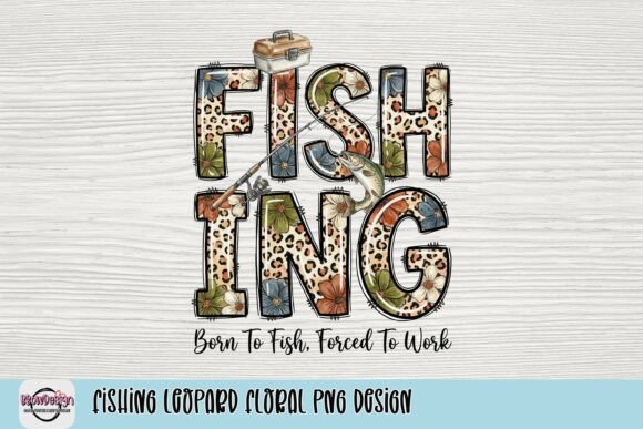 Fishing Leopard Floral PNG Design: A Bold Graphic Asset