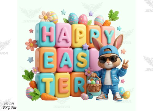 Happy Easter Design: Creative PNG Assets for Spring Projects
