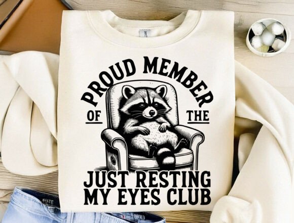 Lazy Raccoon Sublimation Design: A Humorous Creative Asset