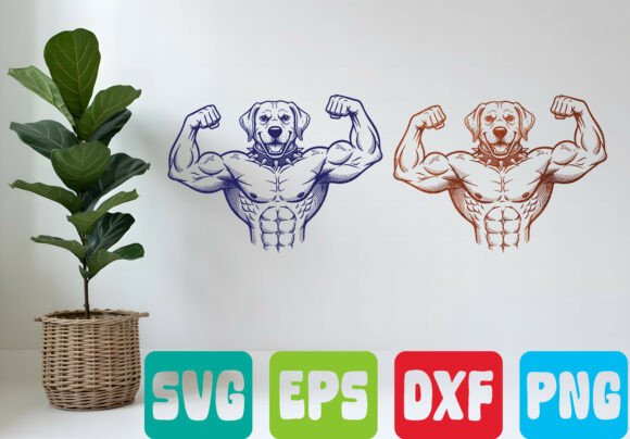 Muscle Dog Bodybuilder SVG: A Premium Design Asset