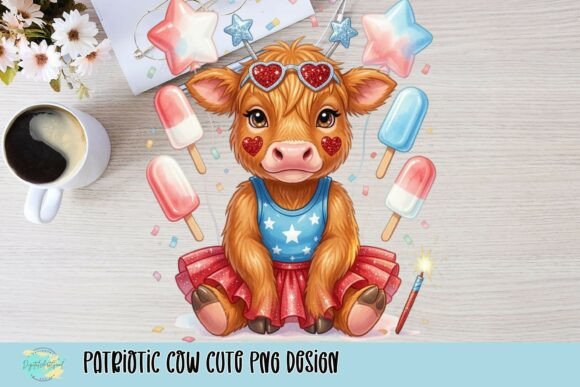 Patriotic Cow Cute PNG Design: A Versatile Graphic Asset