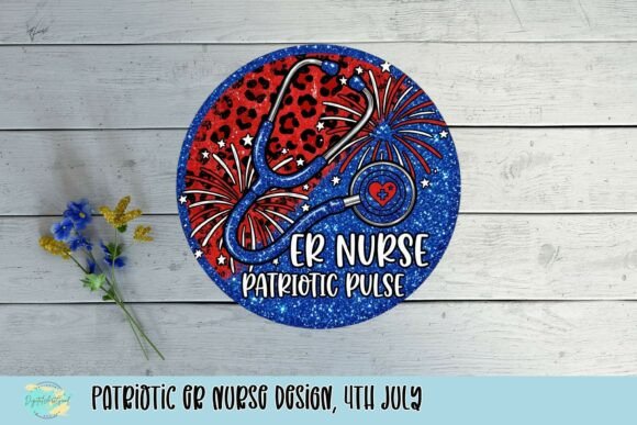 Patriotic ER Nurse Design: A 4th July Graphic Asset