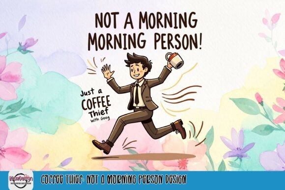 Relatable Humor in Design: The Coffee Thief Illustration