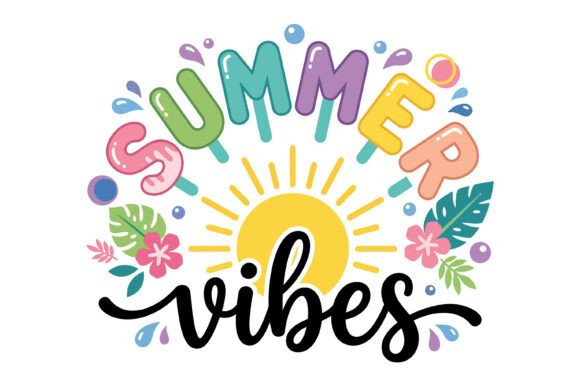 Summer Vibes Colorful Design: A Vibrant Creative Asset