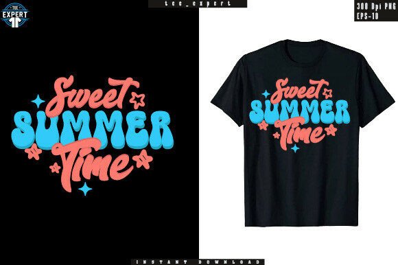 Sweet Summer Time Retro T-shirt Design: A Vibrant Creative Asset