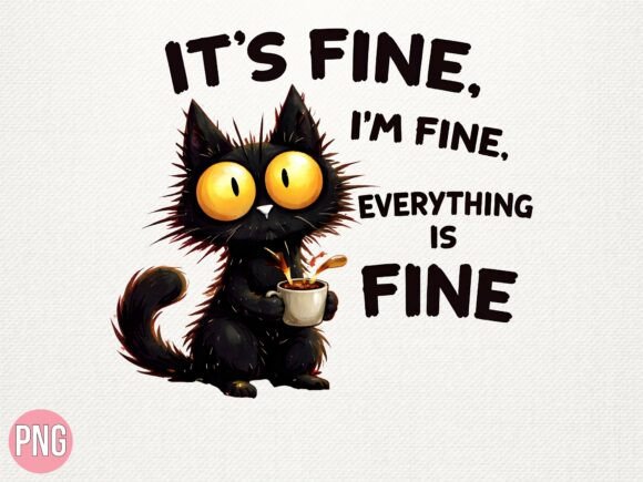 The It's Fine Sarcastic Cat Design: A Versatile Asset for Modern Projects