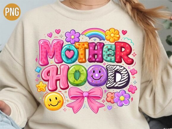 Vibrant Retro Motherhood PNG: A Designer's Asset